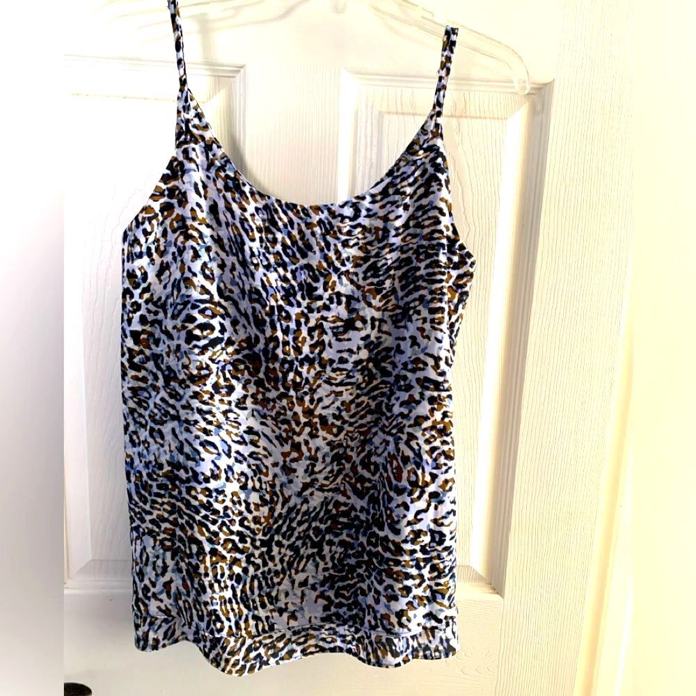 Leopard animal print shell tank size M adjustable spaghetti straps